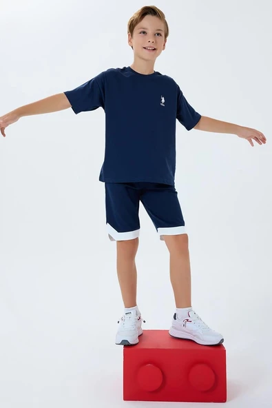 U.S. Polo Assn Erkek Çocuk  2 li Bermuda T-şhirt Takım Lacivert ürün görseli 1