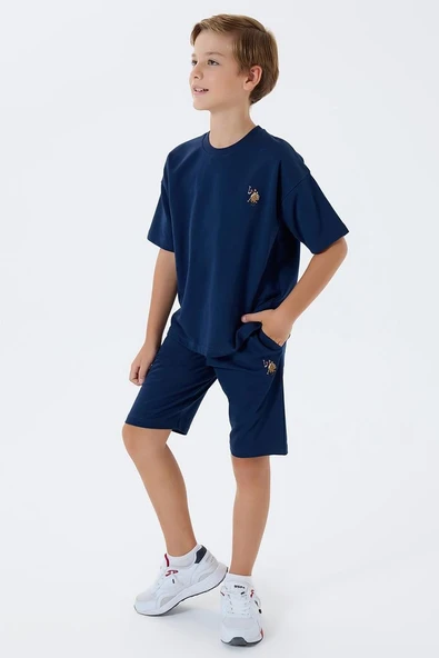 U.S. Polo Assn Erkek Çocuk  2 li Bermuda T-şhirt Takım Lacivert ürün görseli 1