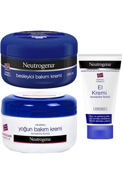 Besleyici Bakım Kremi + Yoğun Bakım Kremi 200+200 ml + El Kremi Parfümlü 50 ml ürün görseli 1