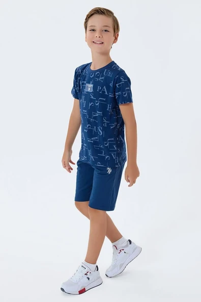 U.S. Polo Assn Erkek Çocuk  2 li Bermuda T-şhirt Takım Koyu İndigo ürün görseli 1