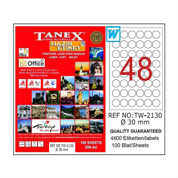 Tanex TW-2130 Laser Etiket - 30 mm ürün görseli 1