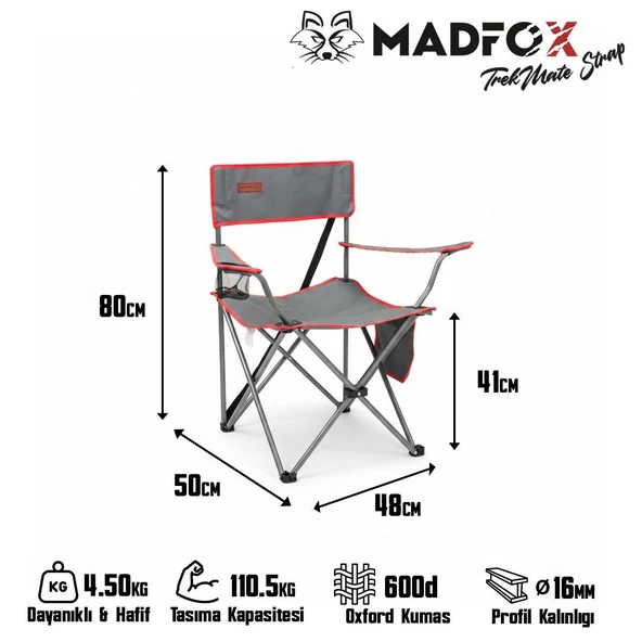 Madfox TrekMate Strap Katlanır Outdoor Koltuk - Resim 11