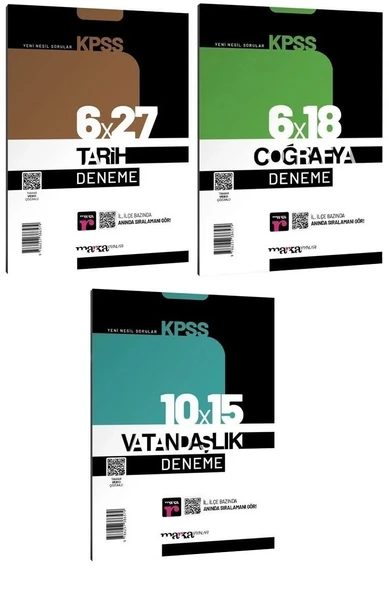 Marka 2026 KPSS Tarih + Coğrafya + Vatandaşlık 6+6+10 Deneme 3 lü Set Marka Yayınları ürün görseli 1