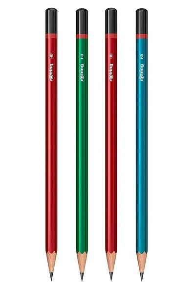Rotring Kurşun Kalem 4 Lü 1 Paket Mercanlı Siyah Kurşun Kalem HB Kurşun Kalem Okul Büro Ofis ürün görseli 1