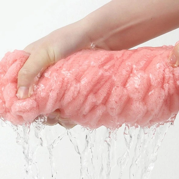 Mikrofiber Örgü Saç Kurutma Bone Havlu - Resim 4