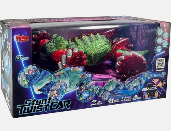 Uzaktan Kumandalı ve Bileklik Kontrollü Işıklı Dinozor Stunt Car ürün görseli 1