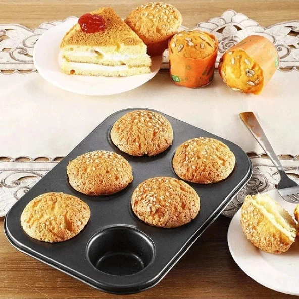 6'lı Muffin Kek Kalıbı - Resim 4