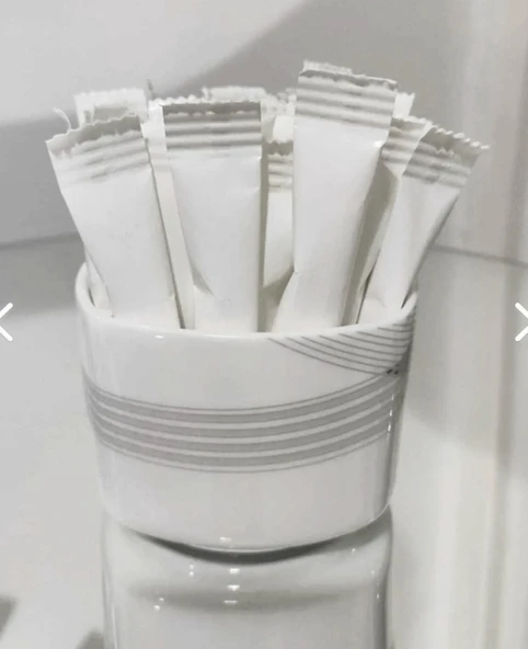 SELF Stick Şeker Toz Şeker Baskısız Beyaz Kuşe Ambalaj Net 3 Kg. (3 gr.e-1000 Adet.e) ürün görseli 1