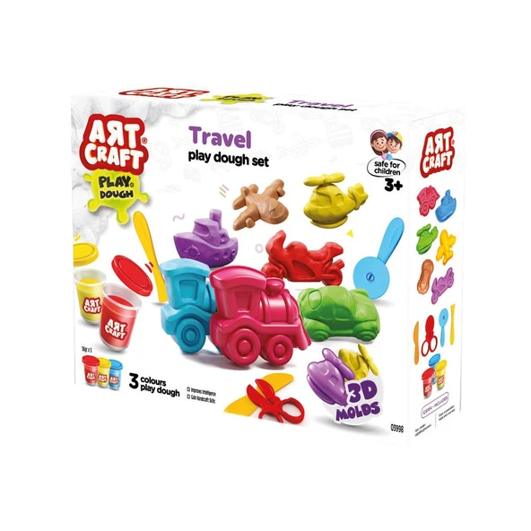 03998 Art Craft Seyahat Araçları Hamur Set 168 Gr -Fentoys ürün görseli 1