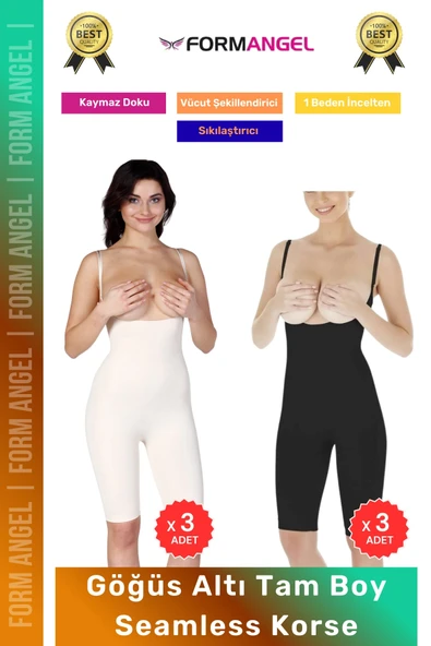 #Korse Dikişsiz Toparlayıcı Kaymaz Seamless Sıkılaştırıcı Kadın Göğüs Altı Tam Boy Korse 6'lı Set ürün görseli 1