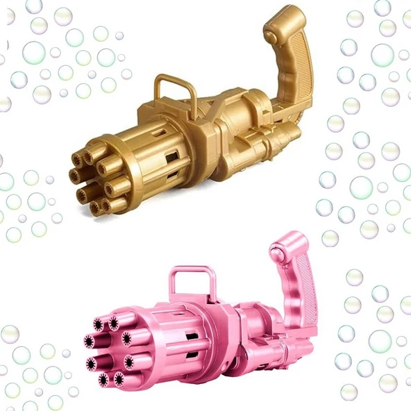 2 ADET PEMBE GOLD ÇOKLU KÖPÜK ATAN KÖPÜK TABANCASI VIP BUBBLES GUN PİLLİ BALONCUK TABANCASI 20X7 CM ürün görseli 1