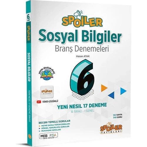 Spoiler 6.Sınıf Sosyal Bilgiler 17 Deneme ürün görseli 1