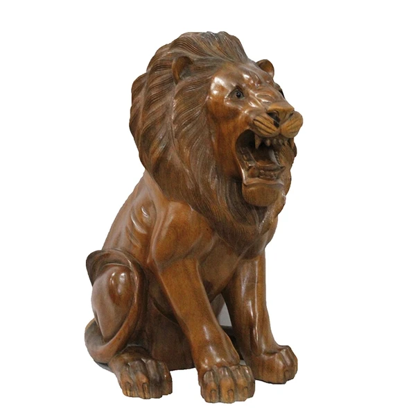 Ahşap Aslan Figürü 50 cm ürün görseli 1