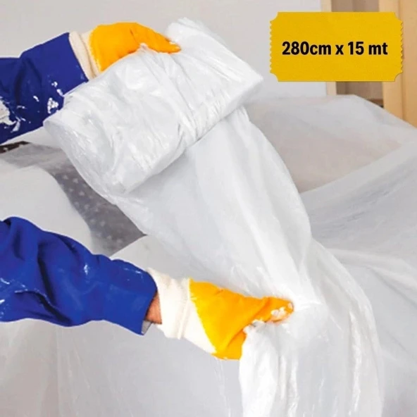 Boya Badana Eşya Koruma Yapışkanlı Örtü 280 cm x 15 mt ürün görseli 1