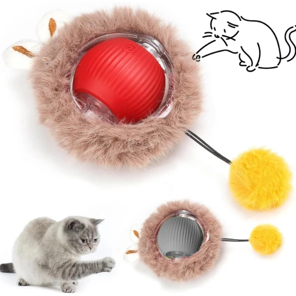 Tüylü Şarjlı Kedi Oyuncağı ürün görseli 1