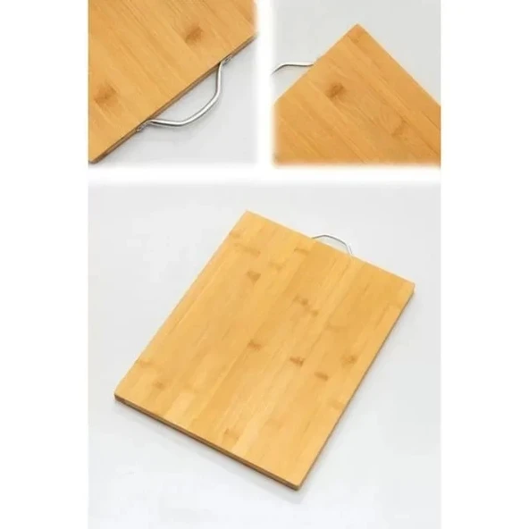 Metal Saplı Bambu Kesim Panosu - Resim 3