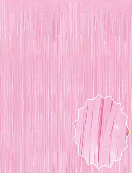 Soft Pembe Püsküllü Kapı Perdesi ürün görseli 1