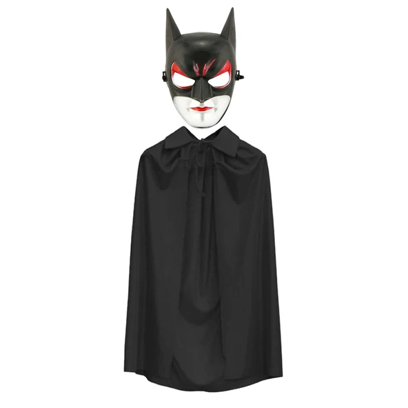 Batman Maskesi Catwoman ve Batman Pelerini Siyah Set ürün görseli 1