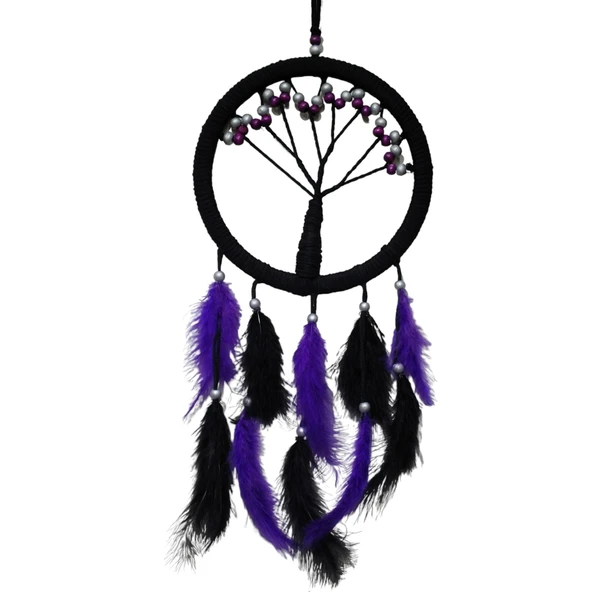 Mor İncili Hayat Ağacı Dream Catcher - Resim 2