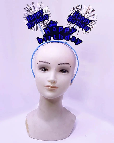 Happy Birthday Neon Mavi Doğum Günü Tacı ürün görseli 1