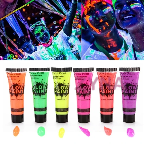 Neon Glow Fosforlu Krem Boya - 6 Adet ürün görseli 1