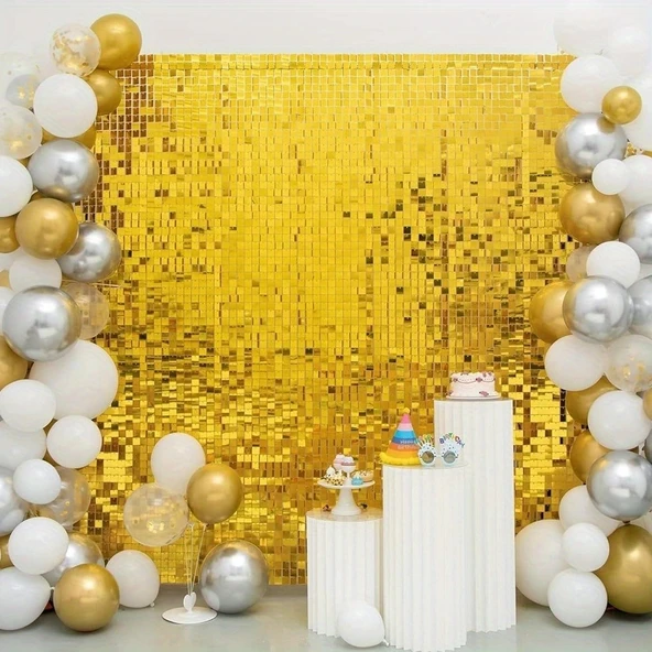 Altın Gold Renk Fon Perde Dekor ürün görseli 1