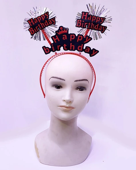 Happy Birthday Neon Kırmızı Doğum Günü Tacı ürün görseli 1