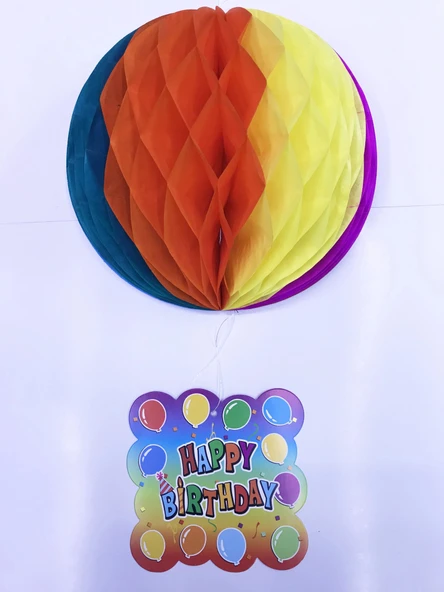 Happy Birthday Kağıt Süsü 55 cm ürün görseli 1