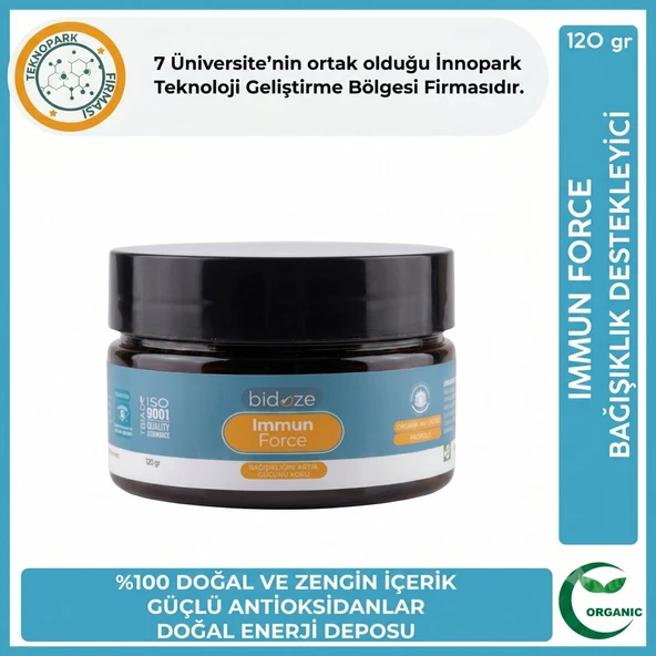 Bidoze Immun Force Bağışıklık Güçlendirici Doğal Karışım 120 Gr. | Propolis, Arı Sütü, Kara Mürver ürün görseli 1