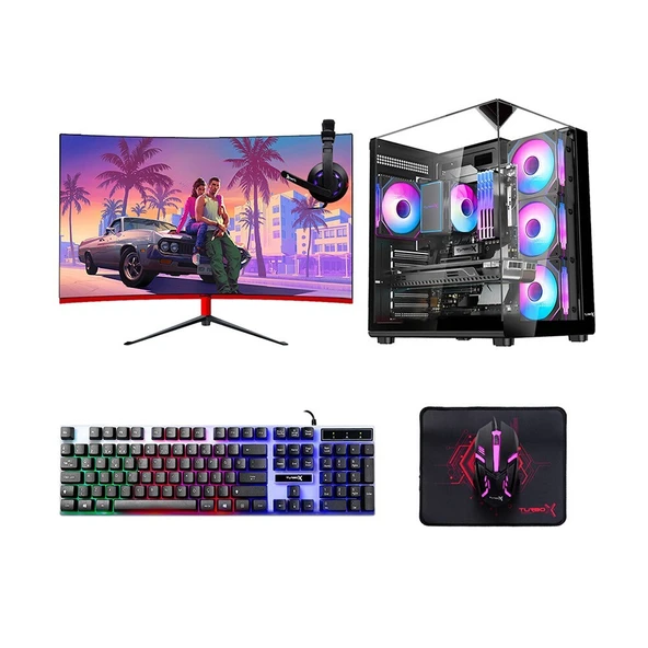 Turbox Tx8893 i5 6400 16GB Ram 512GB SSD 4GB RX560 23.8 inç FHD Curved Oyuncu Oem Paket ürün görseli 1