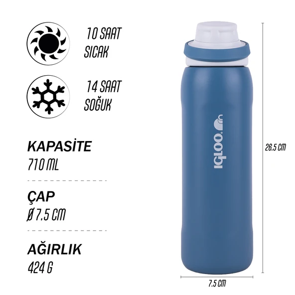 Igloo Veloce Termos 710ml-MAVİ - Resim 9