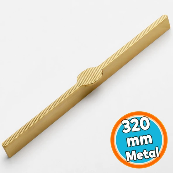 Metal Kulp 320 mm 32 cm Mobilya Çekmece Mutfak Dolabı Dolap Kapak Kulplar Çizgili Mat Altın ürün görseli 1