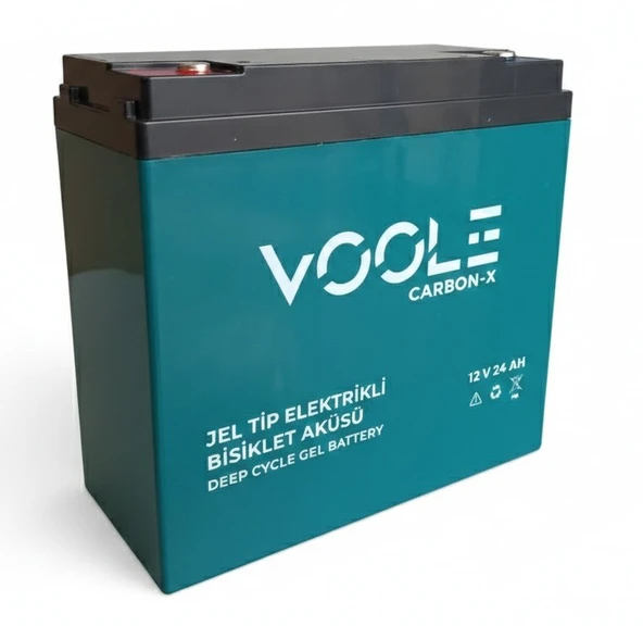 Voole 12v 24 Ah Elektrikli Bisiklet Aküsü Deep Cycle Uzun Ömürlü 181 77 170 6.60 Kg Carbon ürün görseli 1