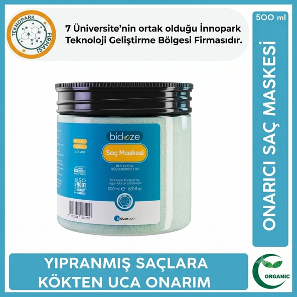 Bidoze Kolajen & Keratin Özlü Onarıcı Saç Maskesi 500 Ml | Yıpranmış Saçlar İçin Yoğun Bakım ürün görseli 1