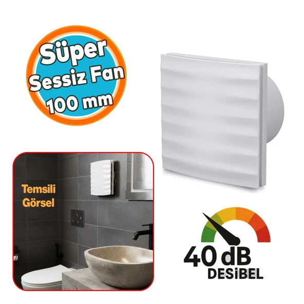 12 W Kapaklı Düz Banyo WC Aspiratör Fanı Süper Sessiz 100 mm Duvar Tipi Tuvalet Hava Havalandırma ürün görseli 1