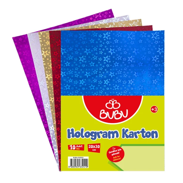 BU-BU HOLOGRAM KARTON 20x30cm 10lu ürün görseli 1