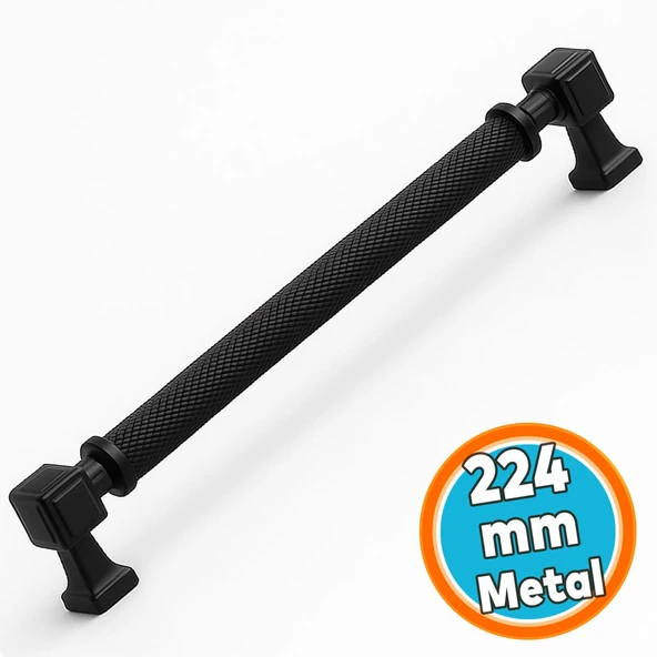 Metal Kulp Kapak Kulpu Dayanıklı Mobilya Çekmece Dolap Kulpları 224 mm Siyah Renk ürün görseli 1