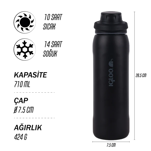 Igloo Veloce Termos 710ml-SİYAH - Resim 9