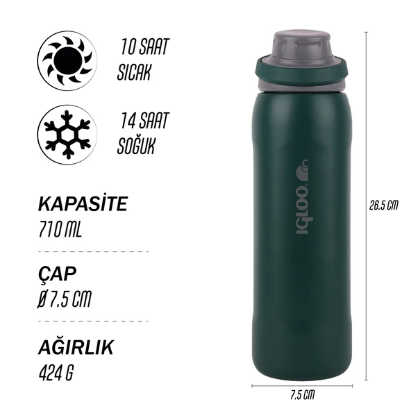 Igloo Veloce Termos 710ml-YEŞİL - Resim 8