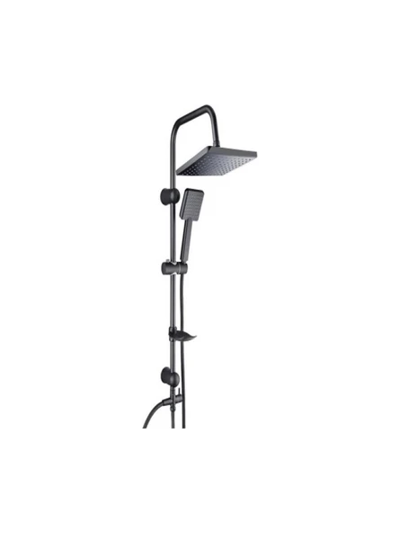 Tema 53243-2M Rain Tetra Tepe Duş Seti Mat Siyah ürün görseli 1