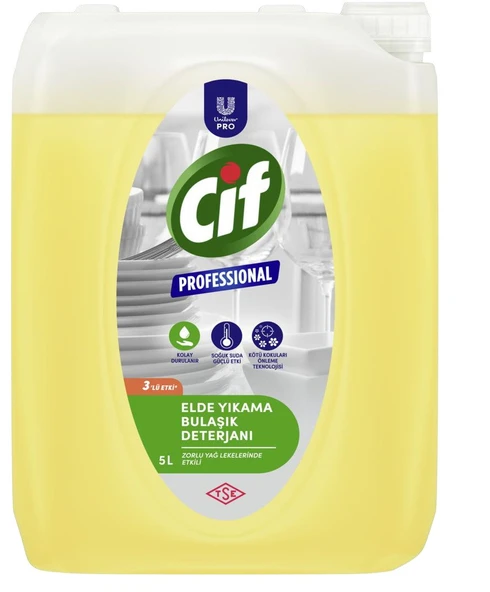 U-Pro Cif Bulaşık Deterjanı 5 Litre  Güçlü Yağ Çözücü Elde Yıkama Deterjanı ürün görseli 1