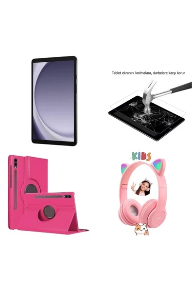 Galaxy Tab A9 8/128 GB 8.7'' TABLET+PEMBE IŞIKLI BLUETOOTH KULAKLIK+PEMBE KULAKLIK+NANO KIRILMAZ CAM ürün görseli 1