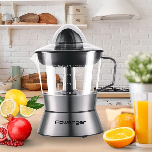 Rowenger D-8028A İnox Elektrikli Narenciye Sıkacağı Meyve Sıkacağı Portakal Sıkacağı ürün görseli 1
