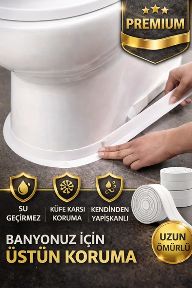 Su Sızdırmaz Lavabo Kenar Bandı (3.2m) Beyaz ürün görseli 1