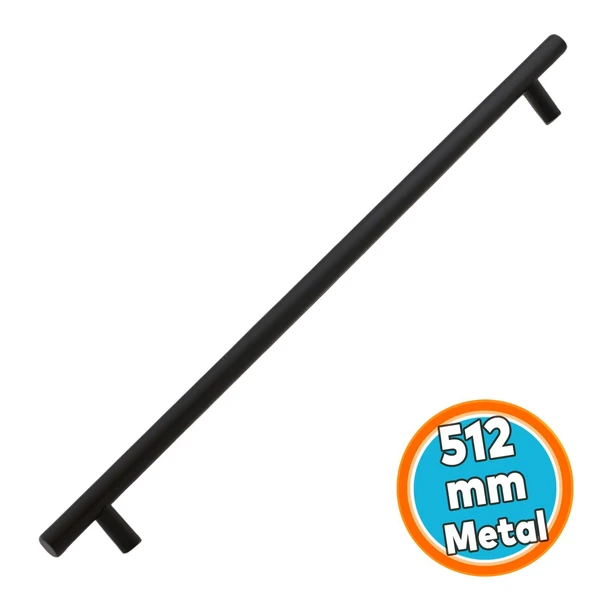 Metal Kulp 512 mm 51.2 cm Mobilya Mutfak Çekmece Dolap Dolabı Kulpu Kulbu Kulplar Çubuk Mat Siyah ürün görseli 1
