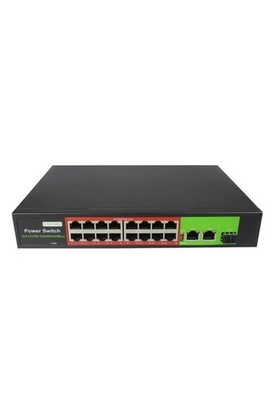Ruzma Uranıum POE-2421SFP-300W 24X10/100+2X Gıgabıt Uplınk +1xsfp 24 Port Poe Switch ürün görseli 1