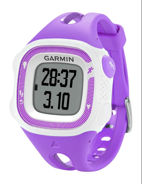 Garmin Fitness Watch Forerunner 15, kalp atış hızı göğüs kayışlı, mor/beyaz, S, 010-01241-72 ürün görseli 1