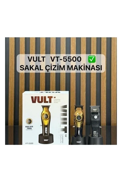 Teknotrust VT-5500 Profesyonel Sakal Traş Makinesi Çizim ve Ense Makinesi Diğital Göstergeli ve Kademeli ürün görseli 1