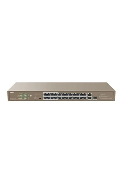 24port 250w FULL PoE TEF1126P-24-250W 10/100/ 2x1000 1X SFP Yönetilemez Switch RackMount ürün görseli 1