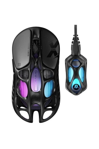 Gravastar Mercury Xpro Rgb 32K Dpı Optik Gaming Mouse+8k Dongle, Kablosuz, Magnezyum Alaşımlı, Programlanabilir 5 Tuşlu, Siyah ürün görseli 1